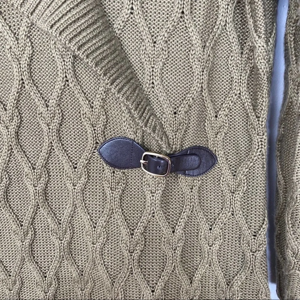 Calvin Klein Olive Green Faux Wrap Sweater Dress Size Large